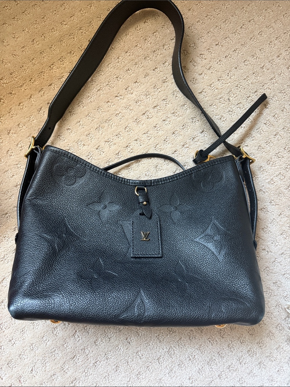 Louis Vuitton Black  Monogram Empreinte Shoulder Bag Carryall PM